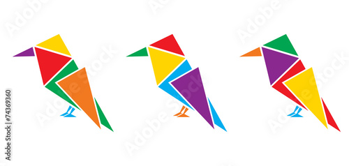 Geometric color birds 