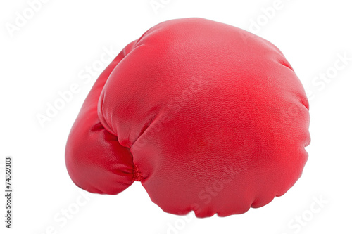 Red boxing gloves isolated on white background © GUAN JIANGCHI