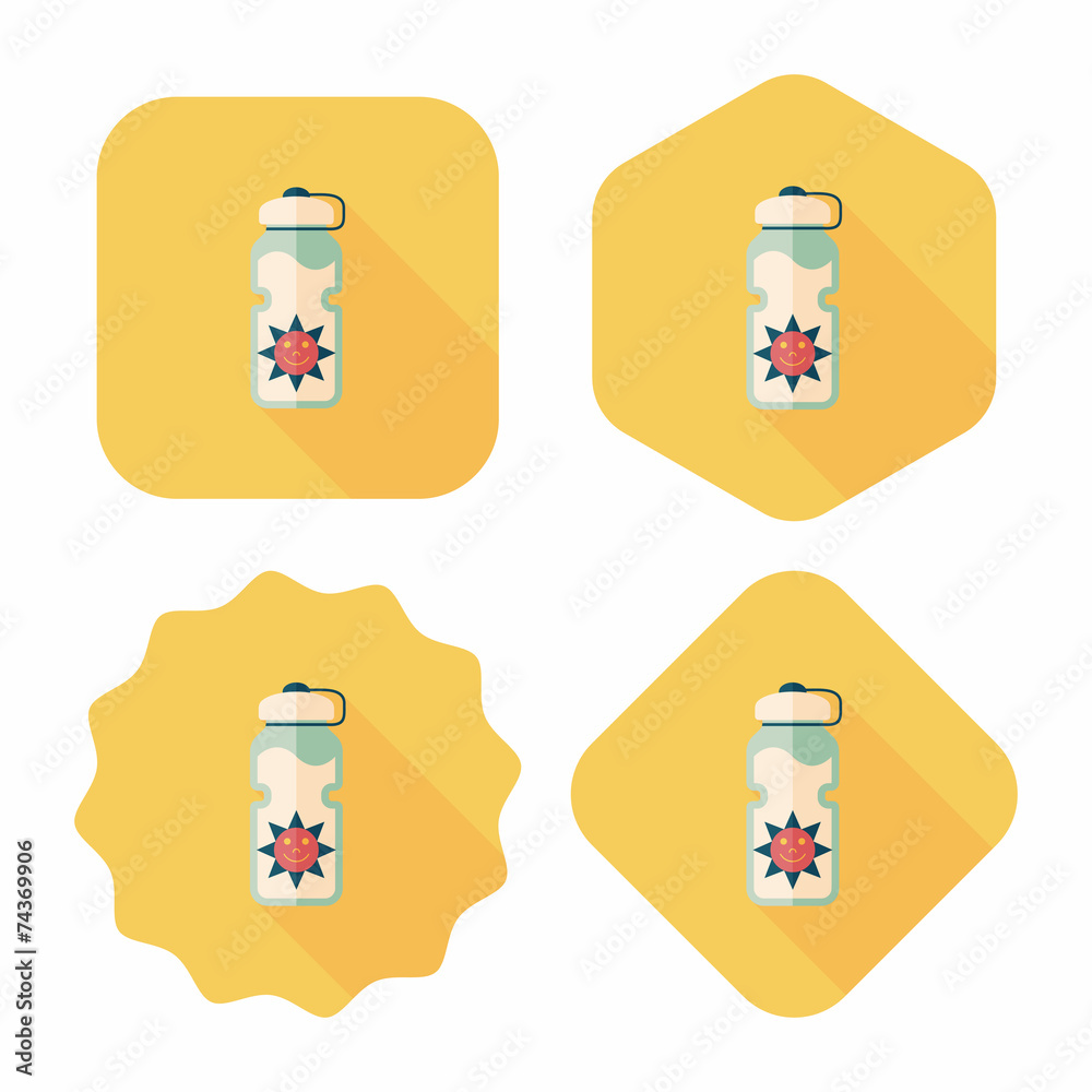 sports water bottle flat icon with long shadow,eps10 sports water bottle flat icon with long shadow,eps10