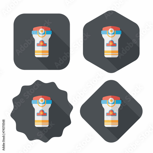 Vacuum flask flat icon with long shadow,eps10, hot water bottle