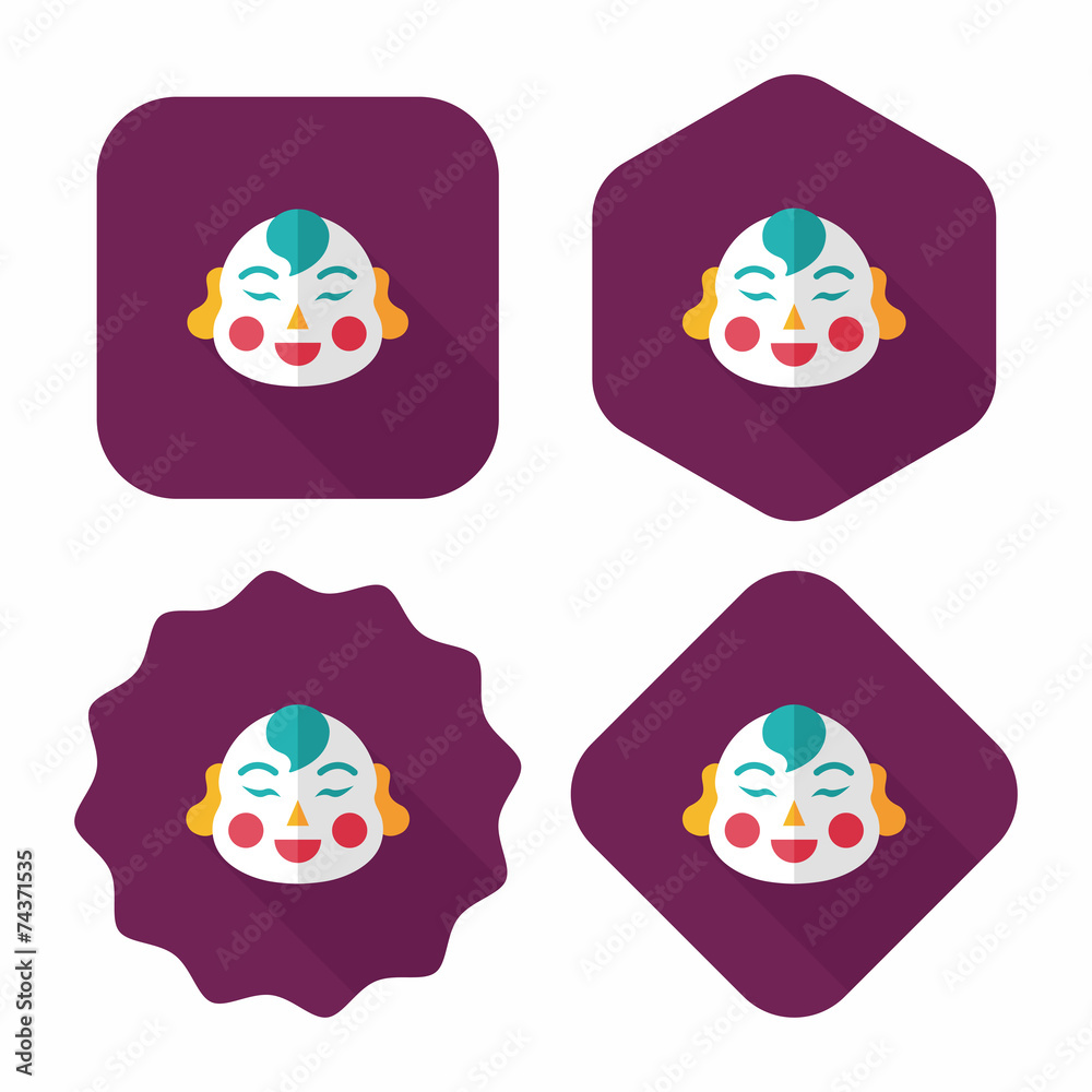 Chinese New Year flat icon with long shadow,eps10, Maitreya doll Chinese New Year flat icon with long shadow,eps10, Maitreya doll