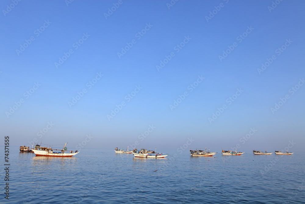 Traditional Arabic fishing boats