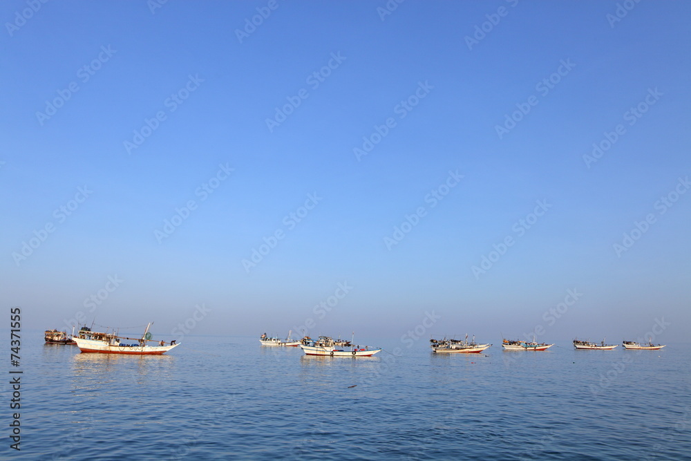 Traditional Arabic fishing boats Traditional Arabic fishing boats