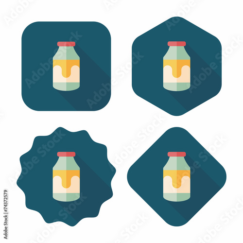 milk flat icon with long shadow,eps10