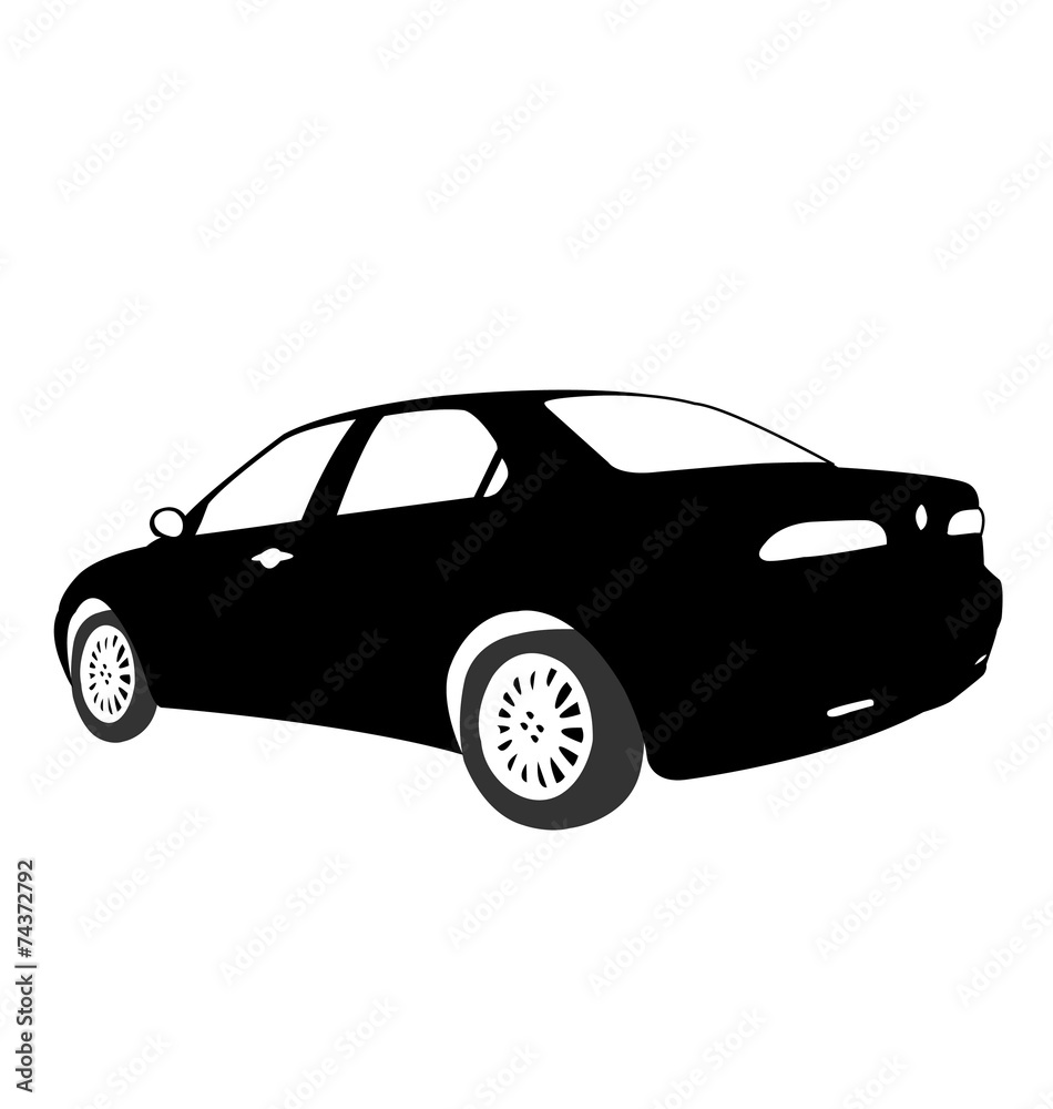 Silhouette of Car vector black