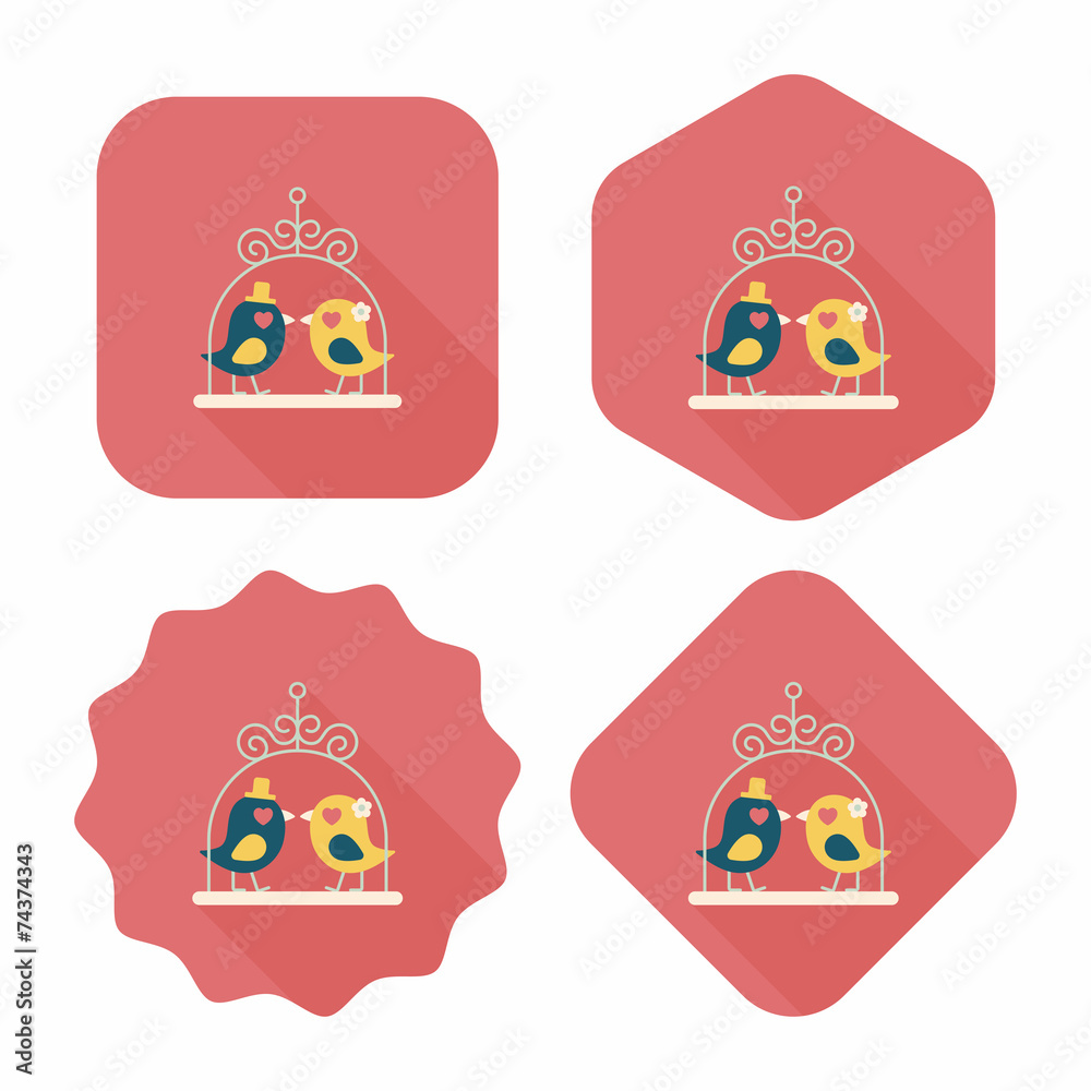 wedding bird flat icon with long shadow,eps10 wedding bird flat icon with long shadow,eps10