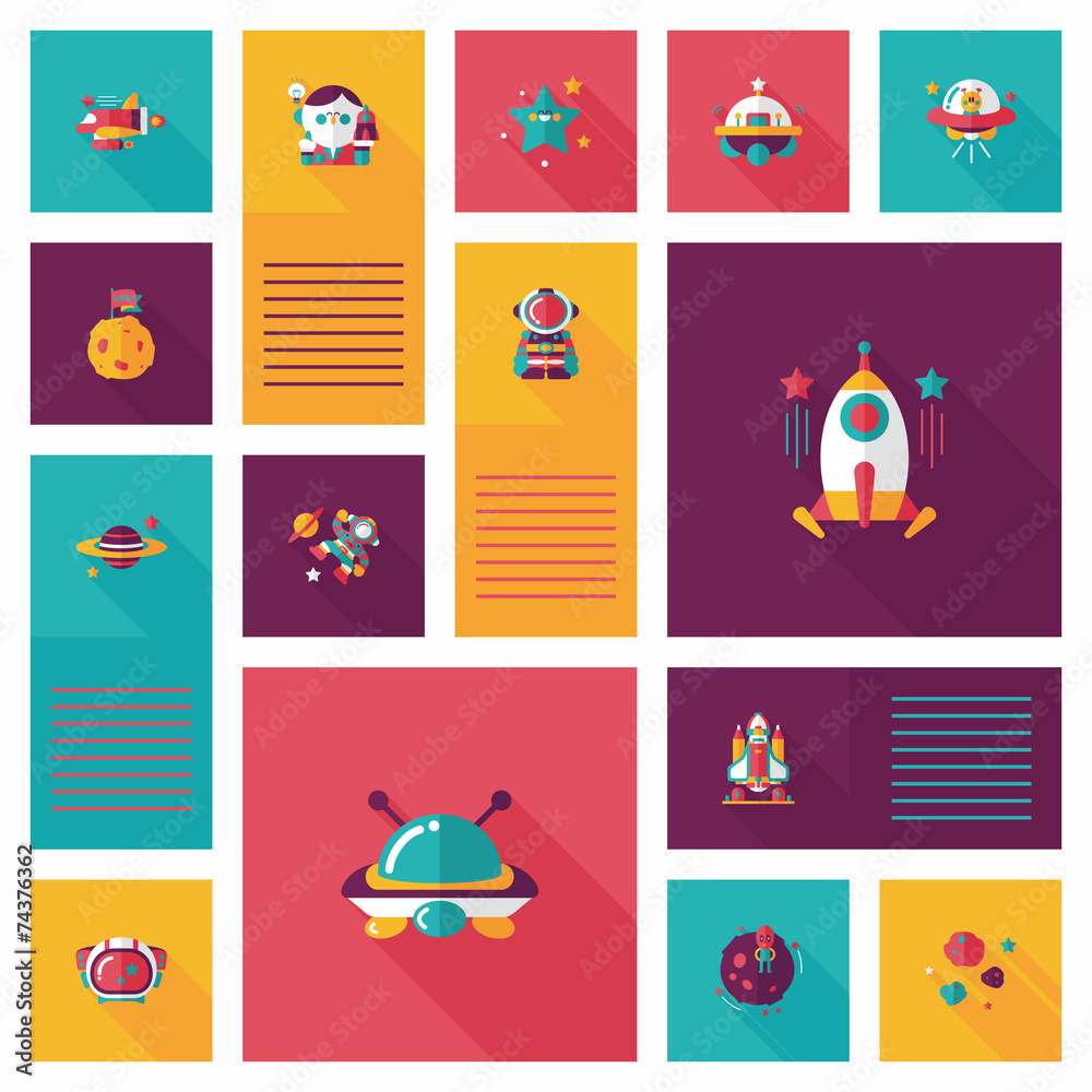 Space ui flat design background set, eps10 Space ui flat design background set, eps10