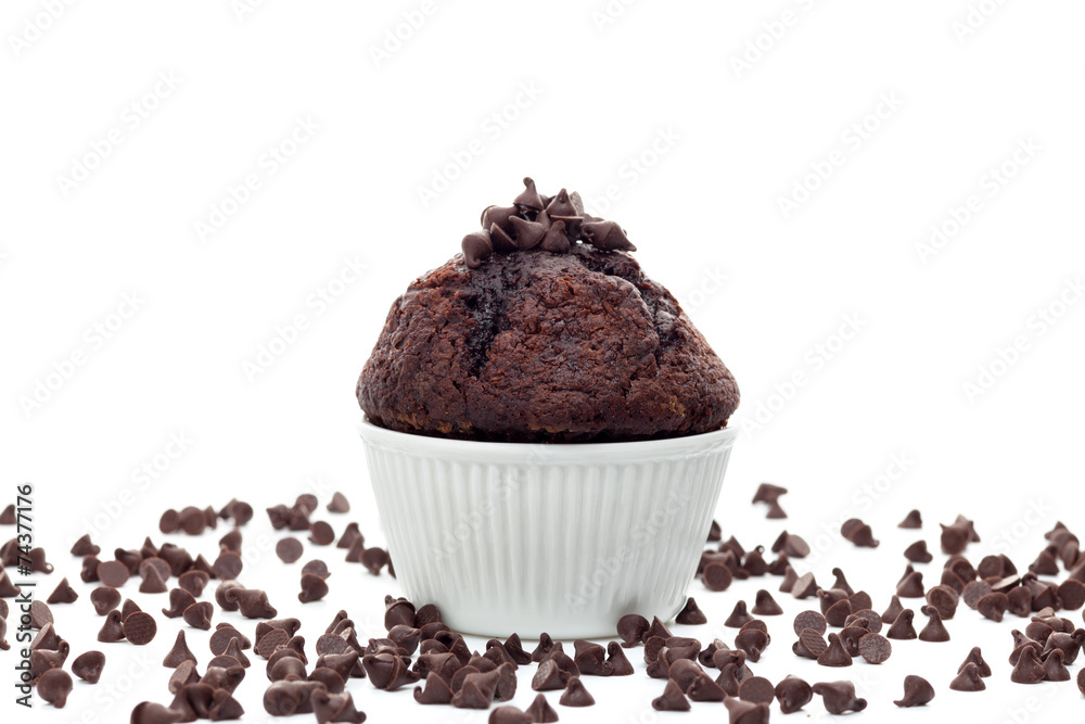 Muffin with chocolate chips Muffin with chocolate chips
