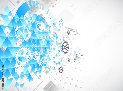 Abstract technological background with various technological ele