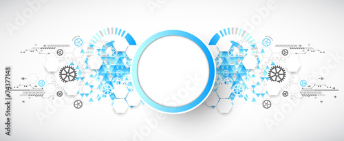 Abstract technological background with various technological ele