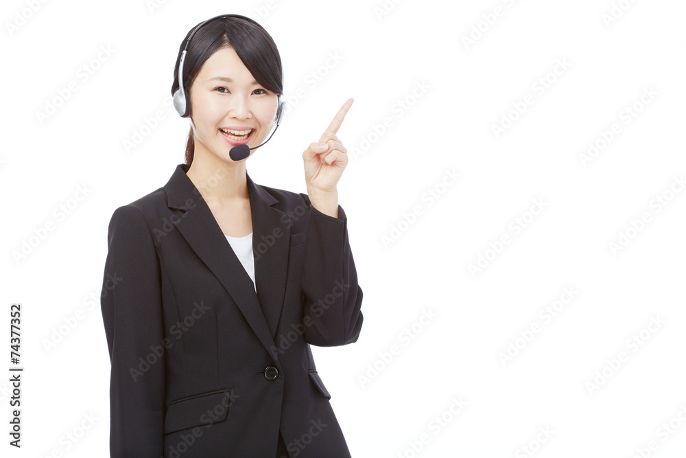 指差すオペレーター 指差すオペレーター