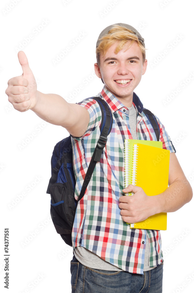 Young student isolated on the white Young student isolated on the white