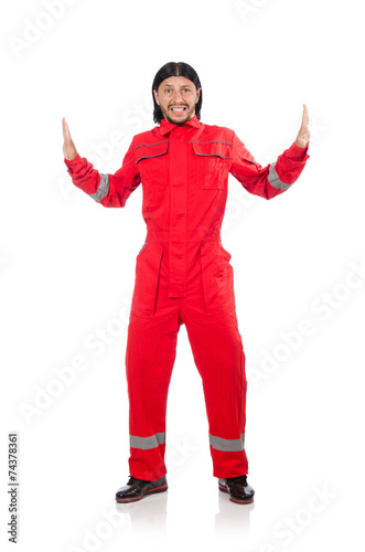 Industrial worker isolated on the white background