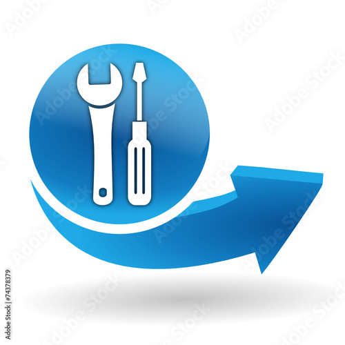 réparation sur bouton web bleu