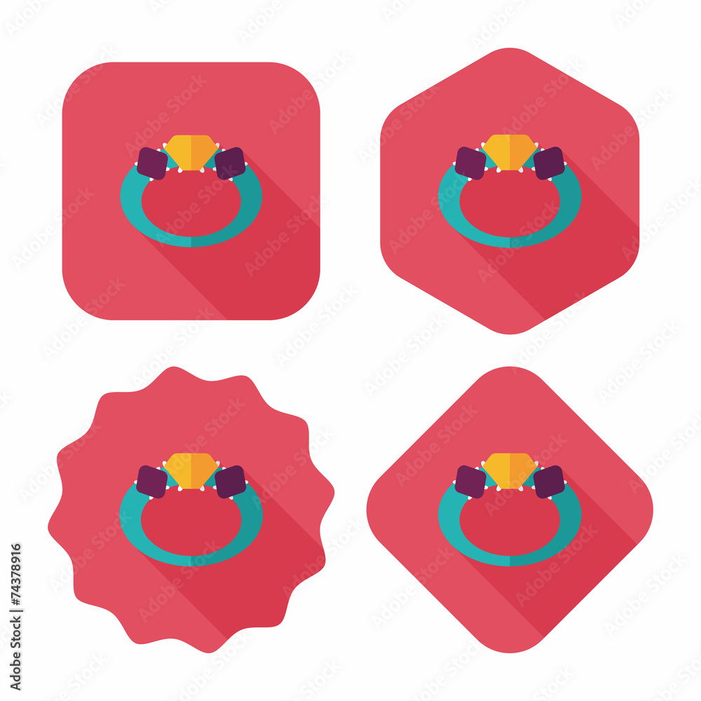 Propose diamond ring flat icon with long shadow,eps10 Propose diamond ring flat icon with long shadow,eps10