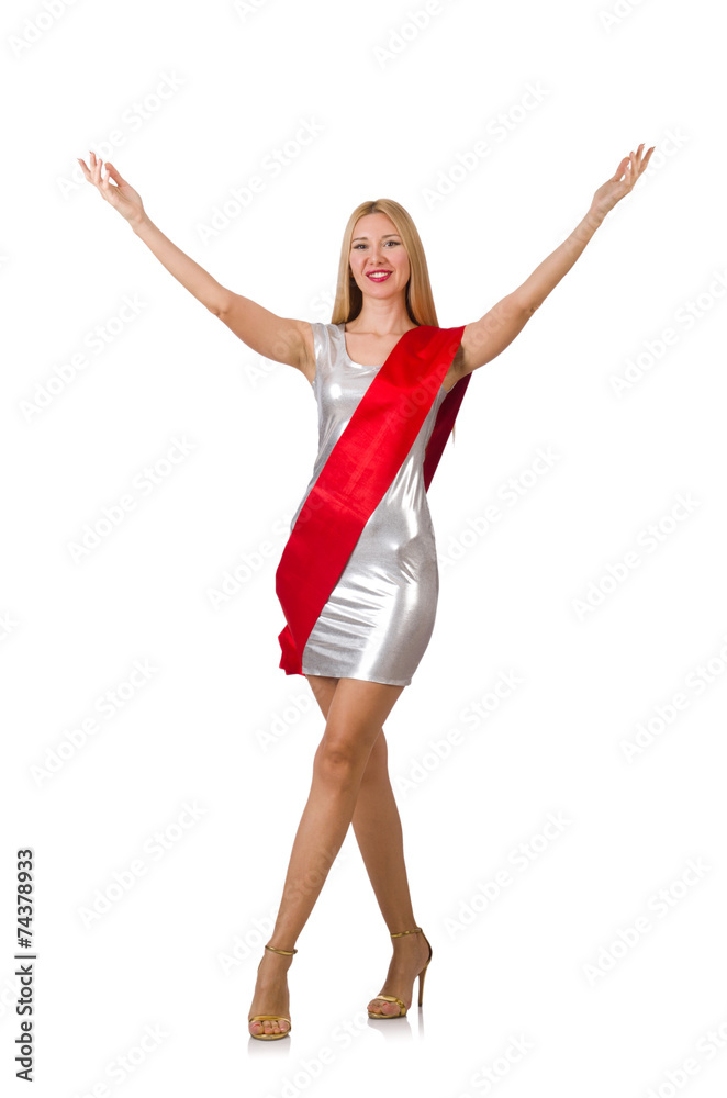 Beauty contest winner isolated on the white Beauty contest winner isolated on the white