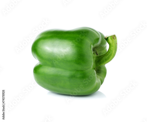 Green pepper on white background