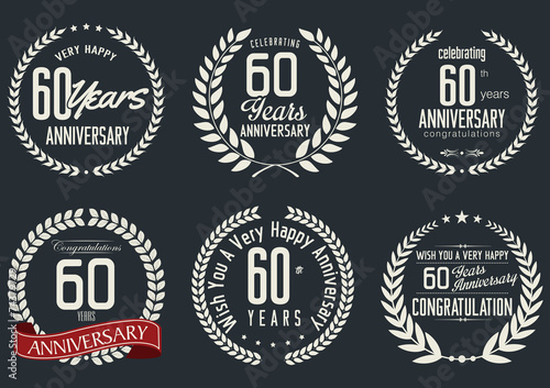 Anniversary laurel wreath design, 60 years