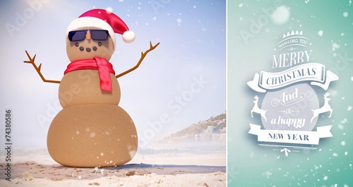 Tableau sur toile Composite image of snow falling