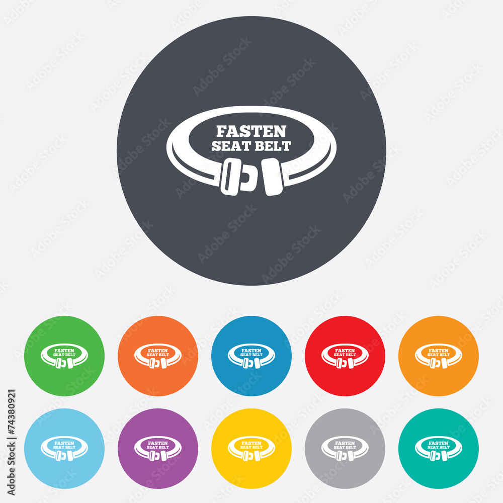 Fasten seat belt sign icon. Safety accident. Fasten seat belt sign icon. Safety accident.