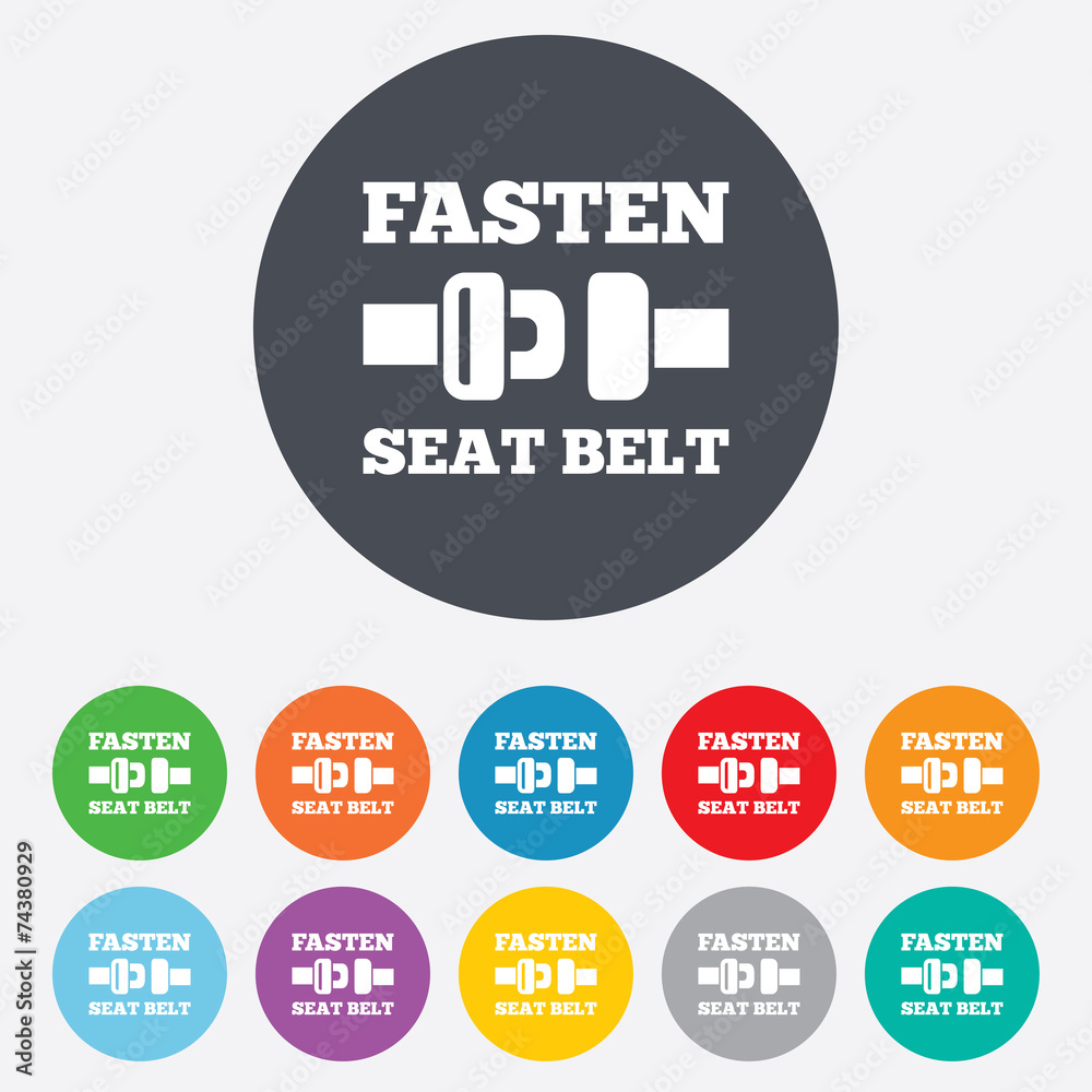 Fasten seat belt sign icon. Safety accident. Fasten seat belt sign icon. Safety accident.