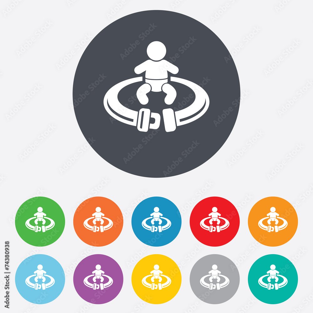 Fasten seat belt sign icon. Safety accident.