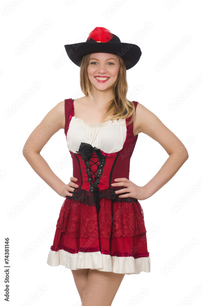 Woman pirate isolated on white Woman pirate isolated on white