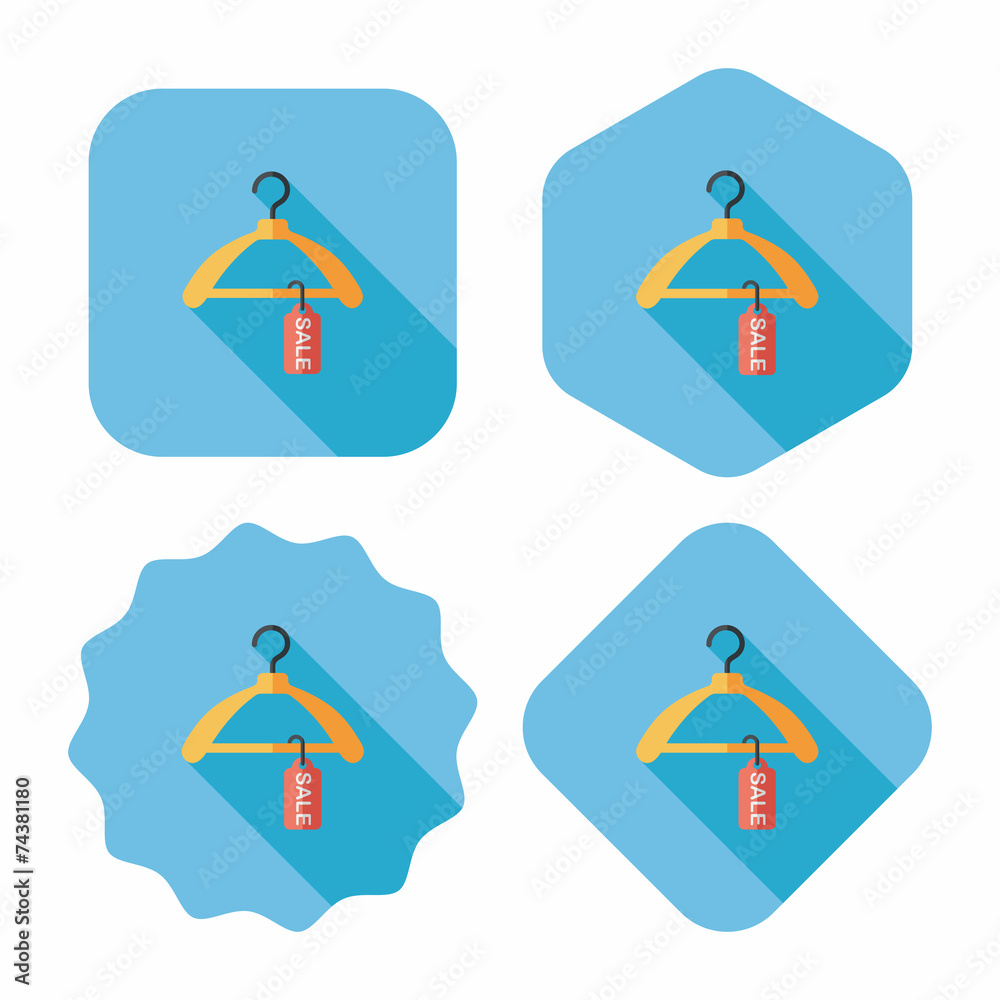 shopping clothes hanger flat icon with long shadow,eps10 shopping clothes hanger flat icon with long shadow,eps10