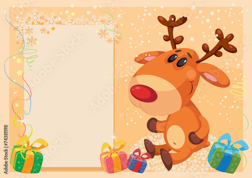 deer with banner card