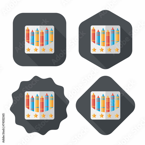 crayons flat icon with long shadow,eps10