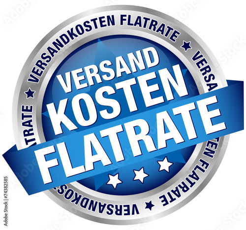 Button Banner "Versandkosten Flatrate" blau/silber