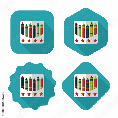 crayons flat icon with long shadow,eps10