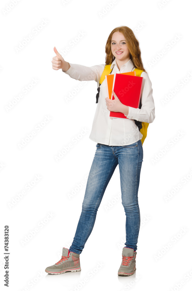 Young student isolated on white Young student isolated on white