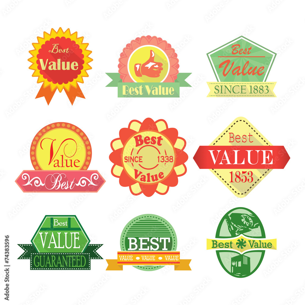 Best Value logo badges and labels