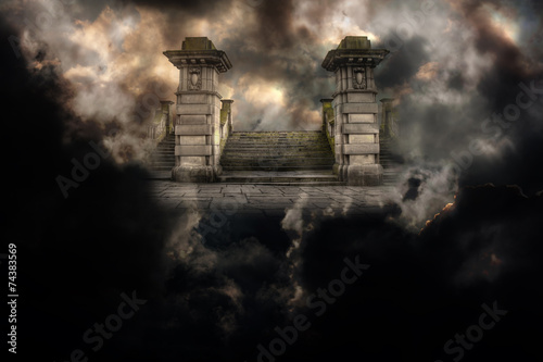 Fototapet Spooky grand entrance to heaven or hell