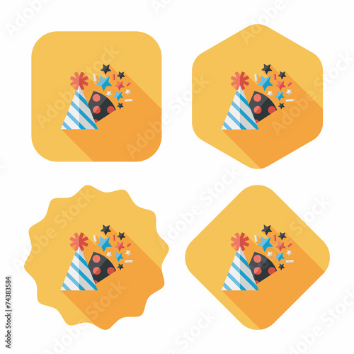 birthday party hat flat icon with long shadow,eps10