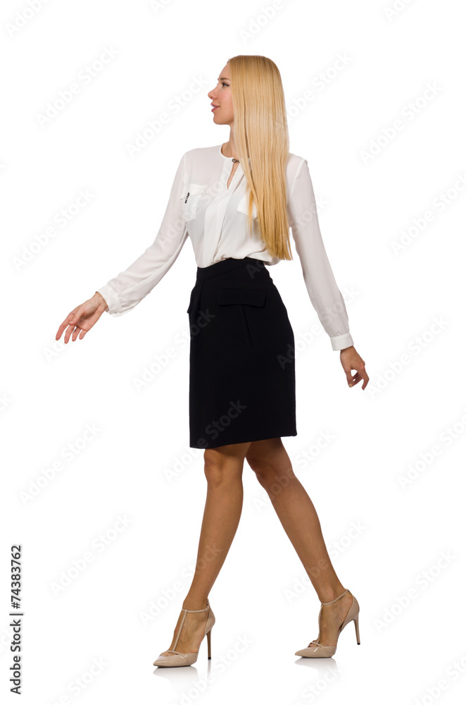 Businesswoman in business concept isolated on white Businesswoman in business concept isolated on white