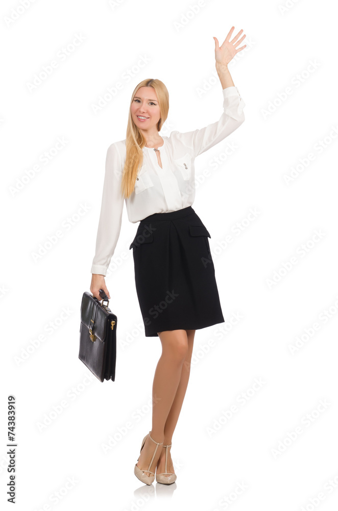 Businesswoman in business concept isolated on white Businesswoman in business concept isolated on white