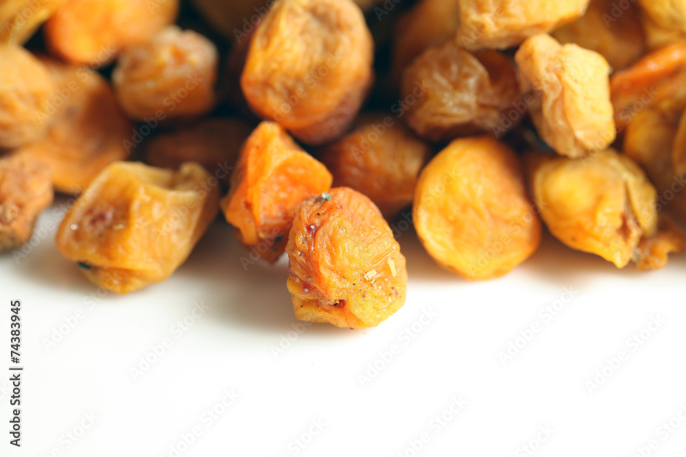 Dried apricots with pits in