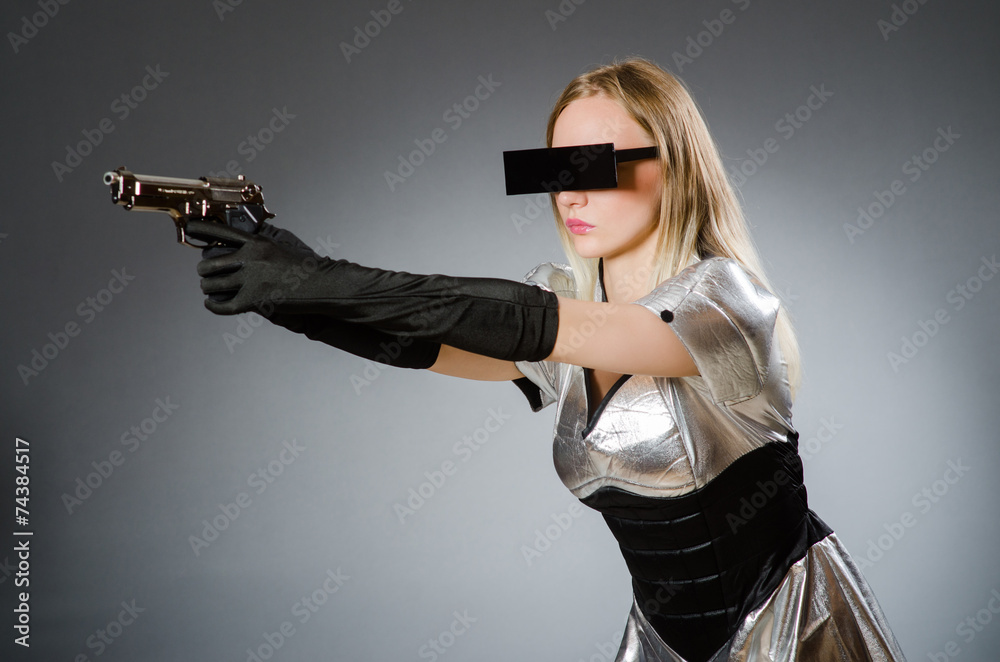Tech woman in futuristic concept Tech woman in futuristic concept