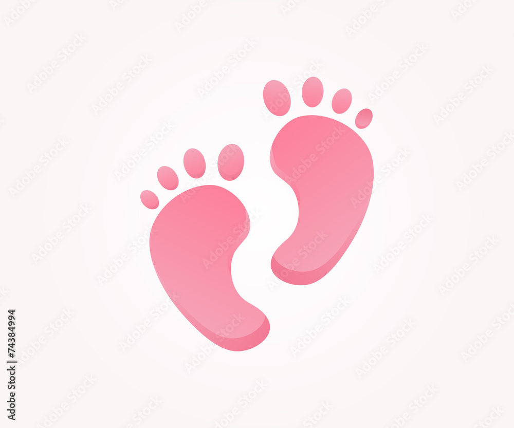 Logo design element. Children, feet, tracks Logo design element. Children, feet, tracks