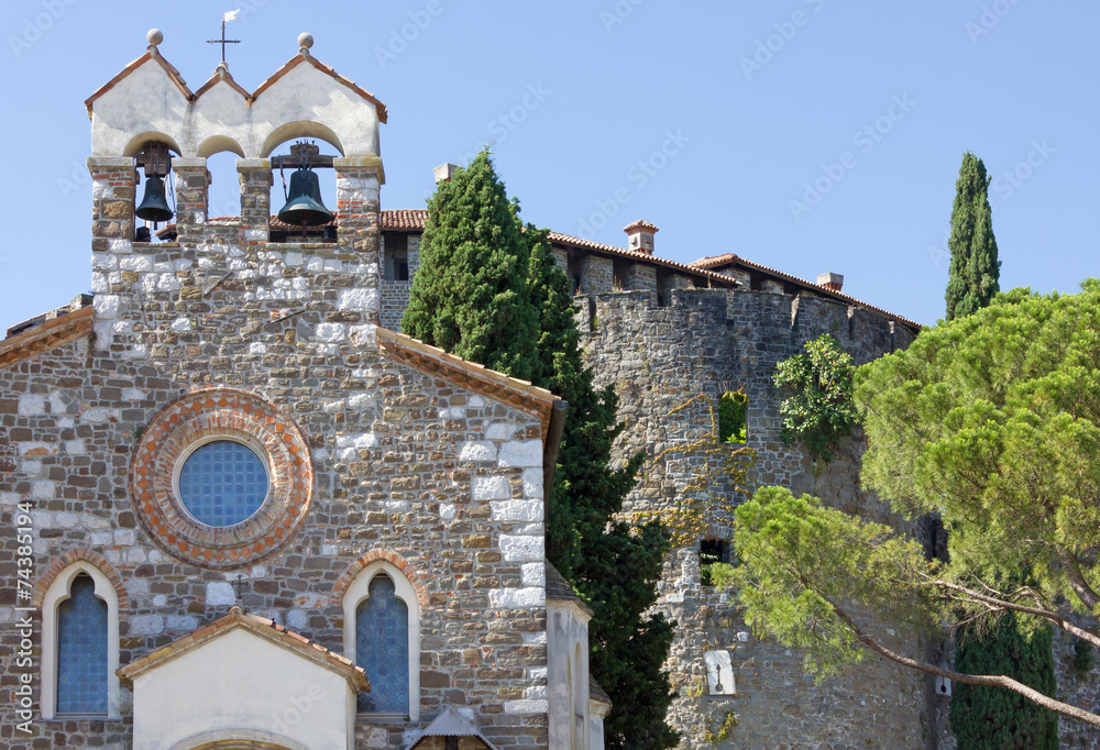 Santo Spirito Church and Castle in Gorizia, Italy