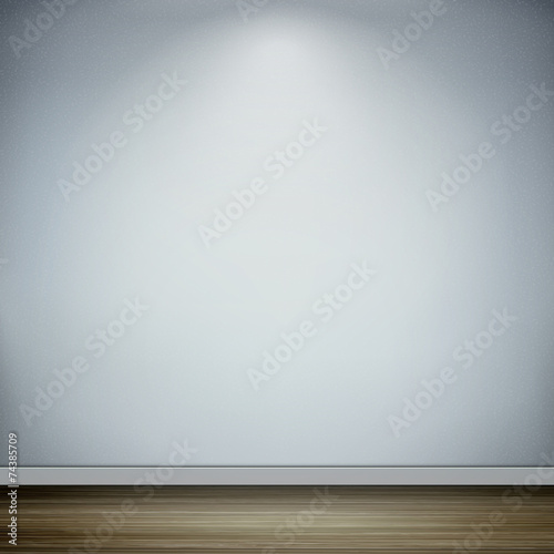 interior scene with empty wall and wooden floor