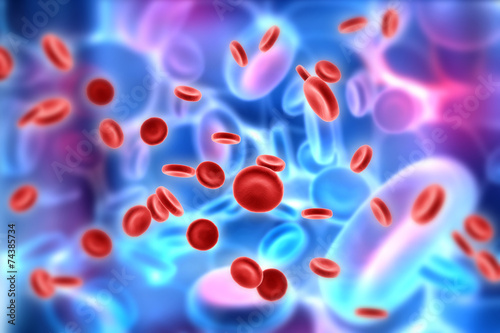 Фотография Streaming blood cells in abstract design