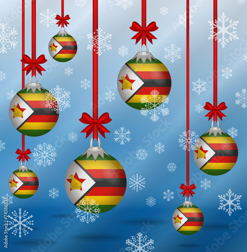 Christmas background flags Zimbabwe