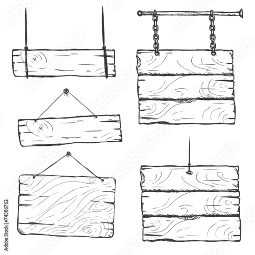 Vector Set of Sketch Signboards