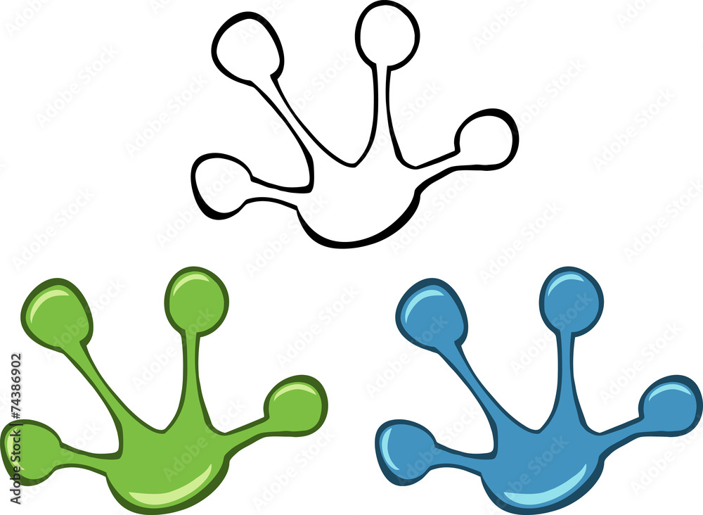 Frog Hand Print. Collection Set Stock Vector | Adobe Stock