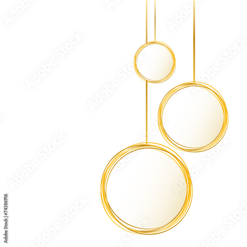 3 gold new year christmas ball banner