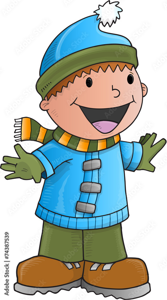 Holiday Winter Boy Vector Illustration Art Holiday Winter Boy Vector Illustration Art