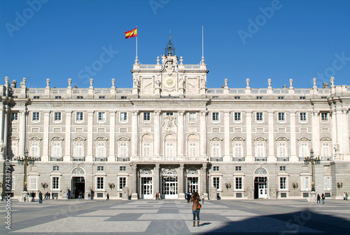 People visiting the royal palace of Madrid on Spain